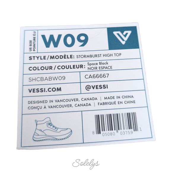 Vessi Stormburst Womens 9 Waterproof Space Black High Top Knit Sneaker Boot - Picture 6 of 13